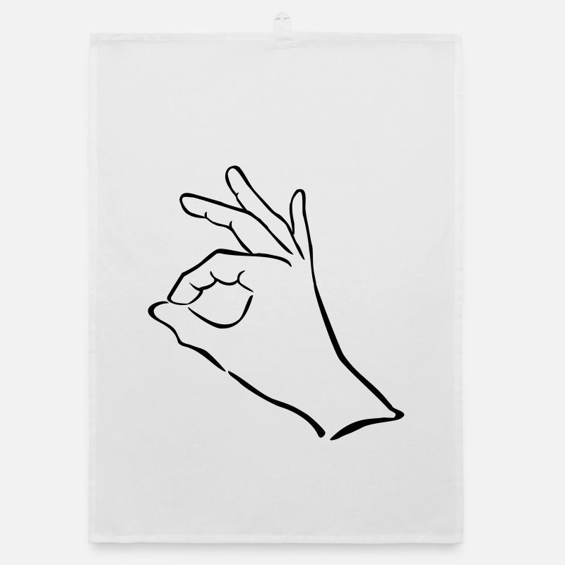 hand zeichen finger Organic Geschirrtuch
