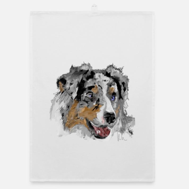 Australian Shepherd Organic dish towel