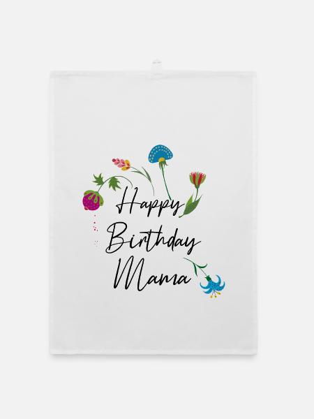 Joyeux anniversaire maman - Torchon bio - blanc - Devant