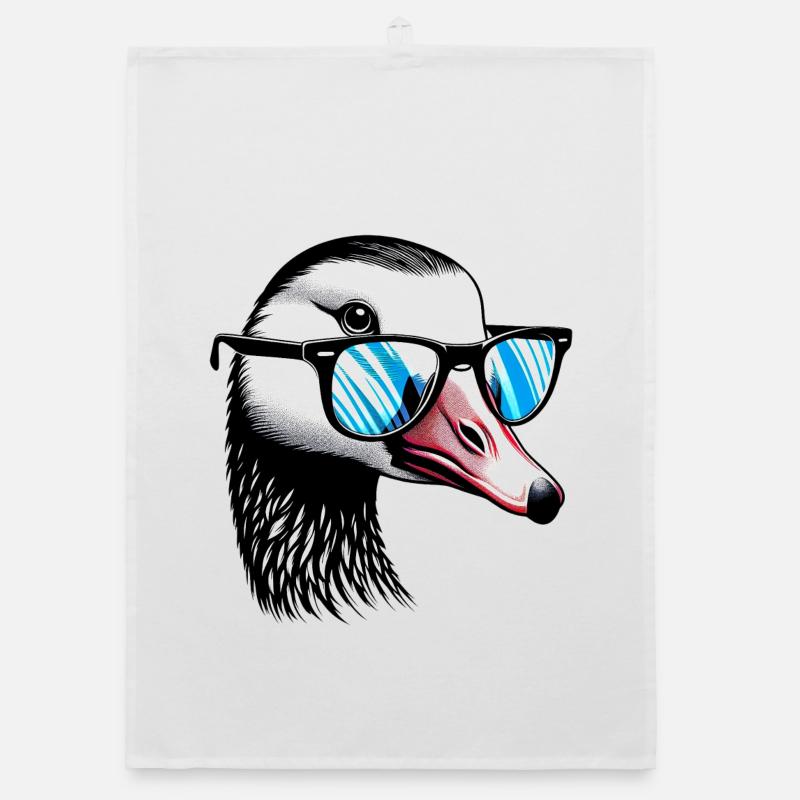 Gans mit Brille Organic Geschirrtuch
