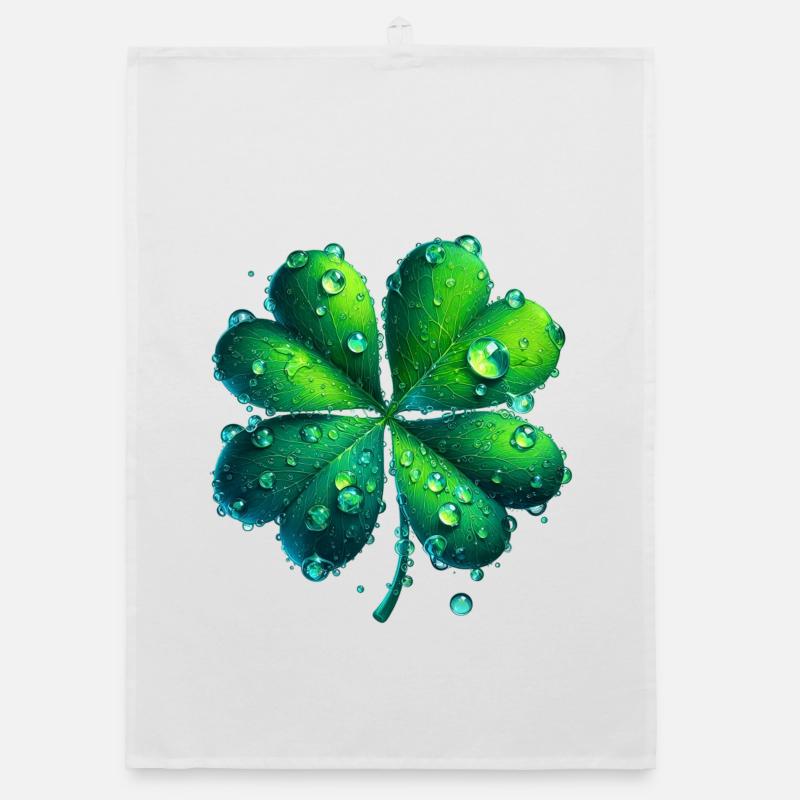 Four-leaf clover Organic dish towel