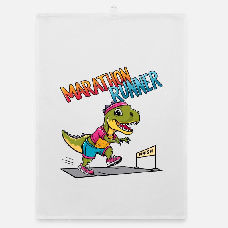 T-Rex Marathon Läufer Organic Geschirrtuch