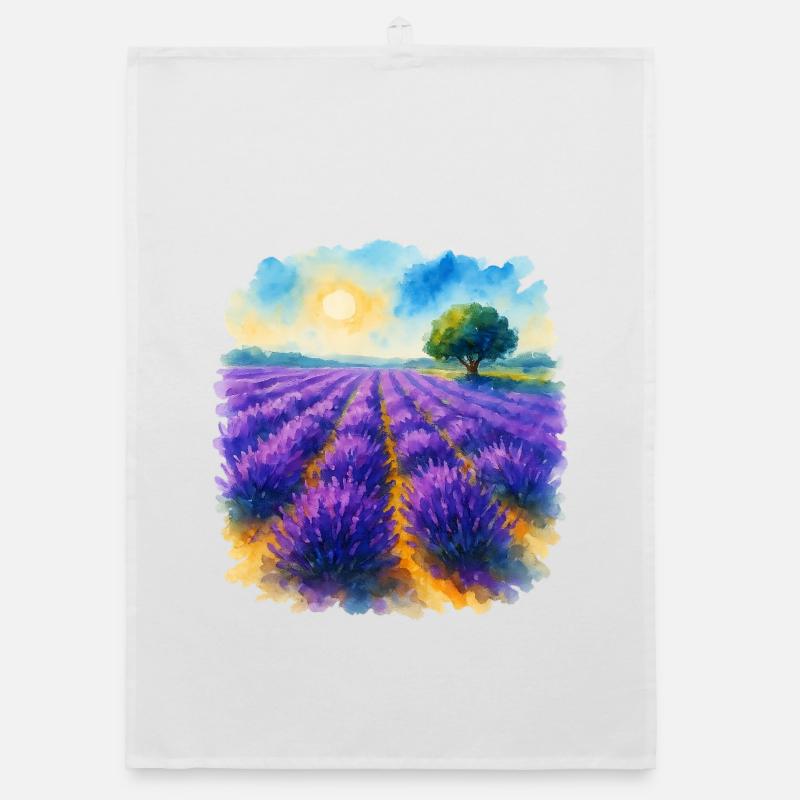 Lavender field Organic dish towel