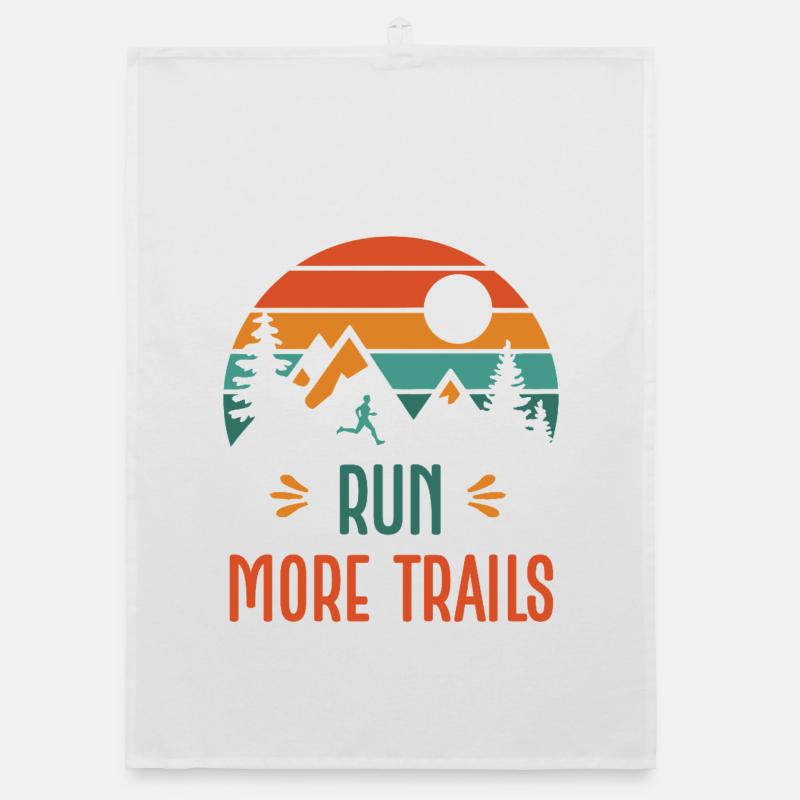 Run More Trails Organic dish towel