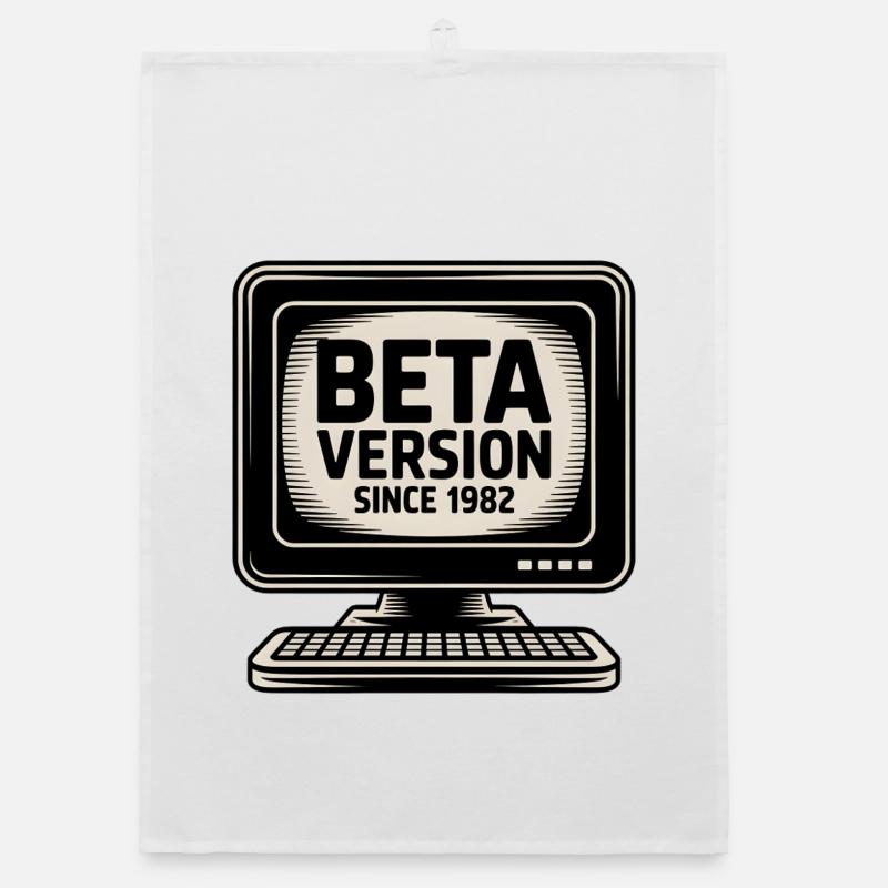 Retro Computer Beta Version Design Organic Geschirrtuch
