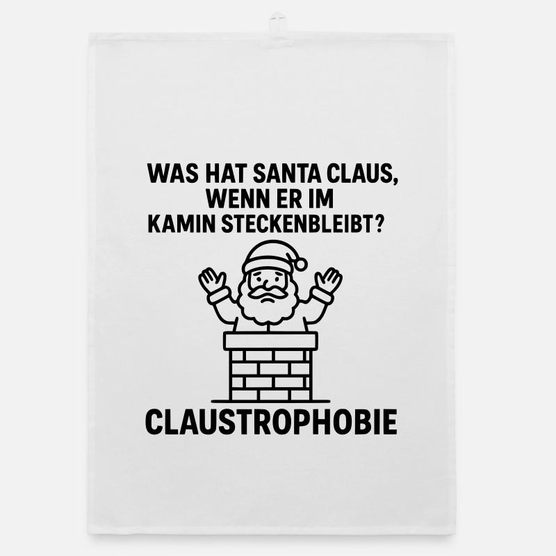 claustrophobie witziger weihnachts spruch  - Organic Geschirrtuch - Weiß