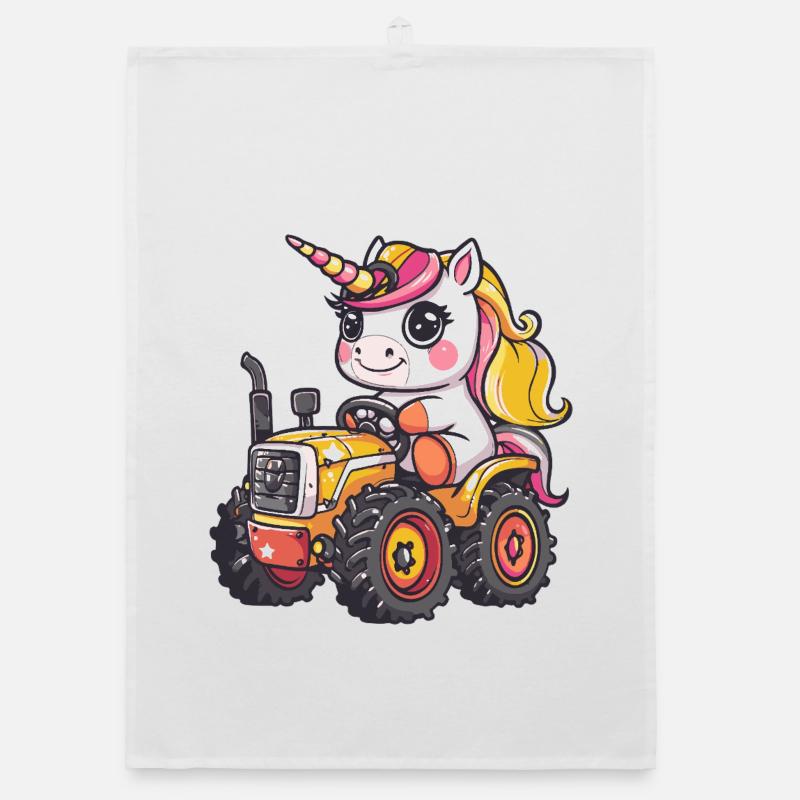 Einhorn Traktor Farmer Organic Geschirrtuch