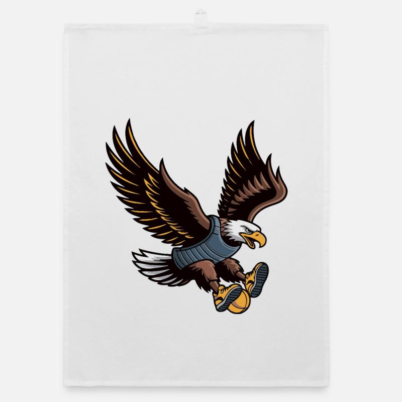 Majestic Eagle Mascot in Armor Organic dish towel