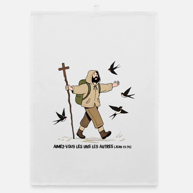 Pilger, liebt einander Organic Geschirrtuch