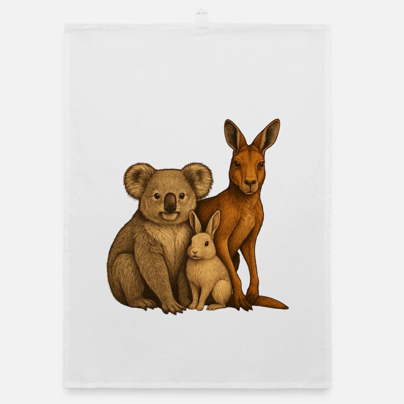 Koala Kangaroo Rabbit Organic dish towel