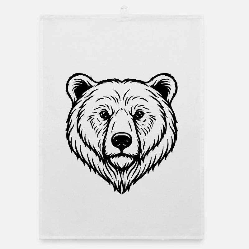 Bear Illustration Organic dish towel