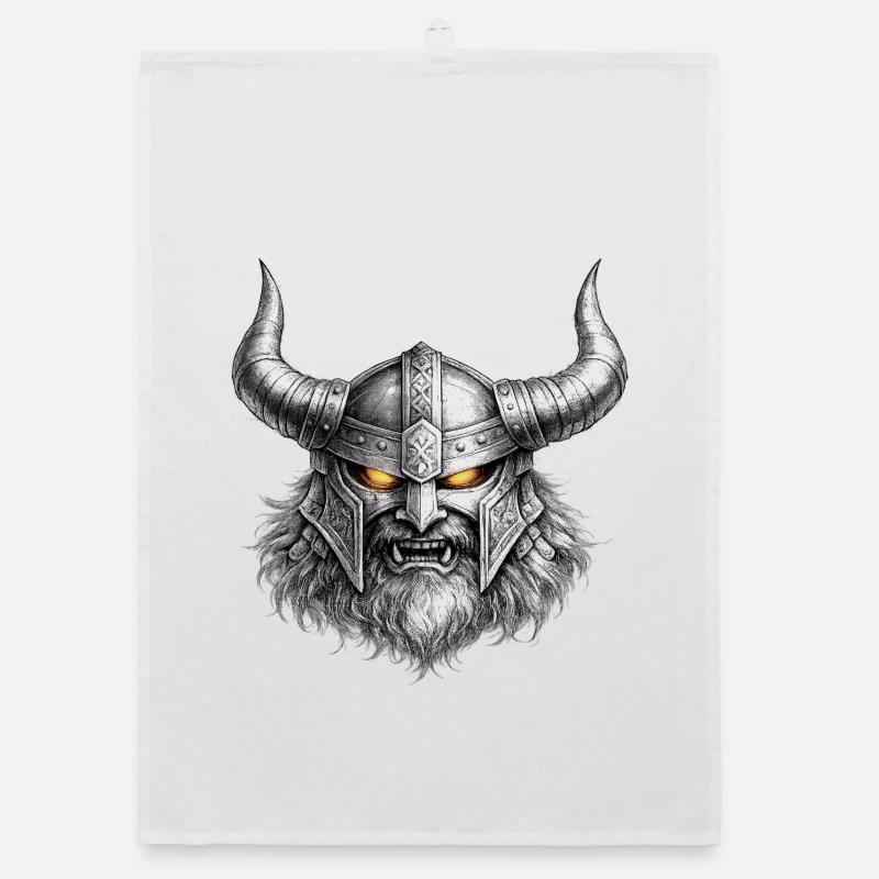 Wikinger-Kriegerhelm-Emblem Organic Geschirrtuch