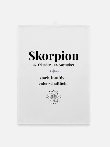Sternzeichen Skorpion - Organic Geschirrtuch - Weiß