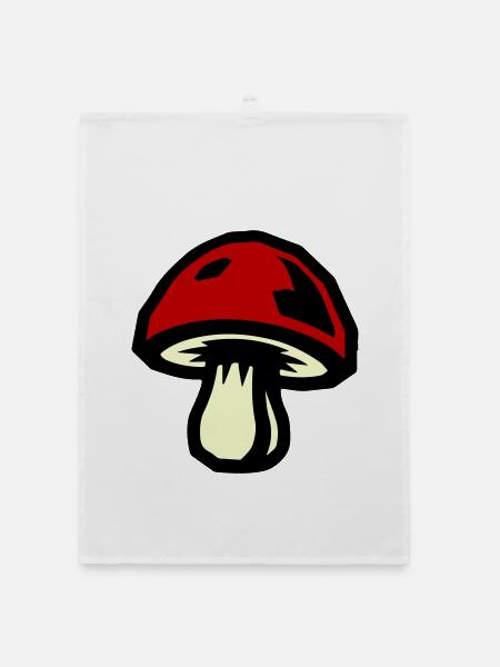 Pilz Symbol - Organic Geschirrtuch - Weiß - Vorne