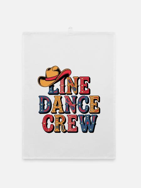 Line Dance Crew Vintage Stars - Organic Geschirrtuch - Weiß