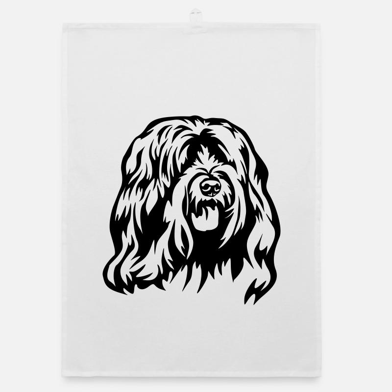 Tibetan Terrier Head Organic dish towel