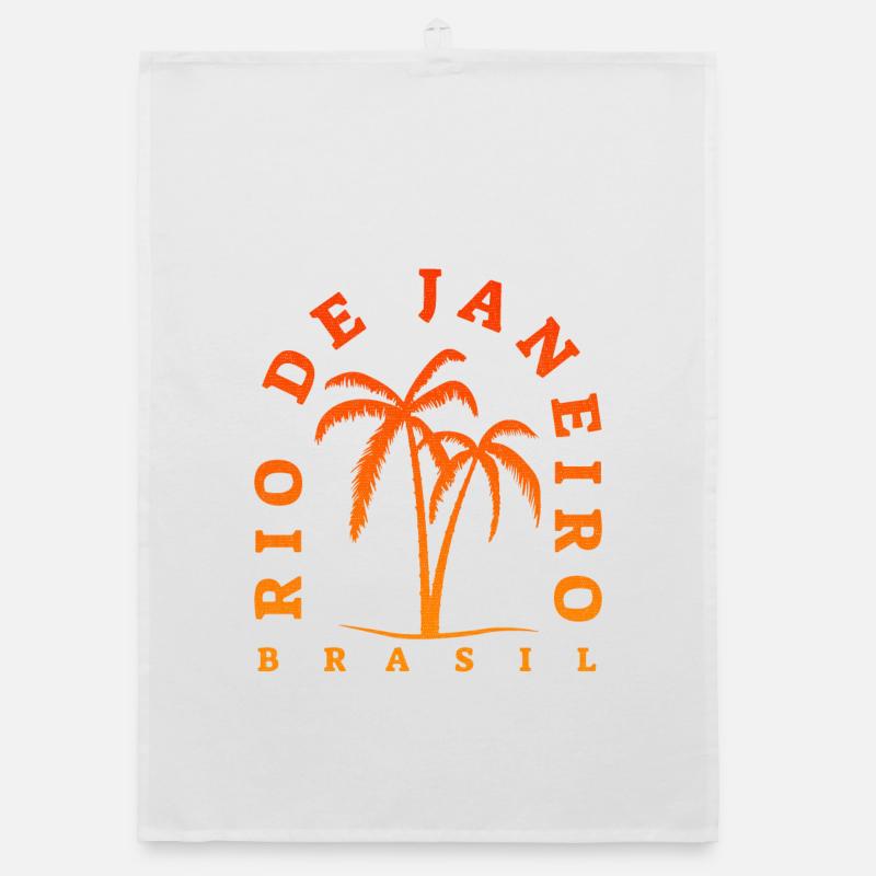 Rio de Janeiro Palm Tree Retro Organic Geschirrtuch