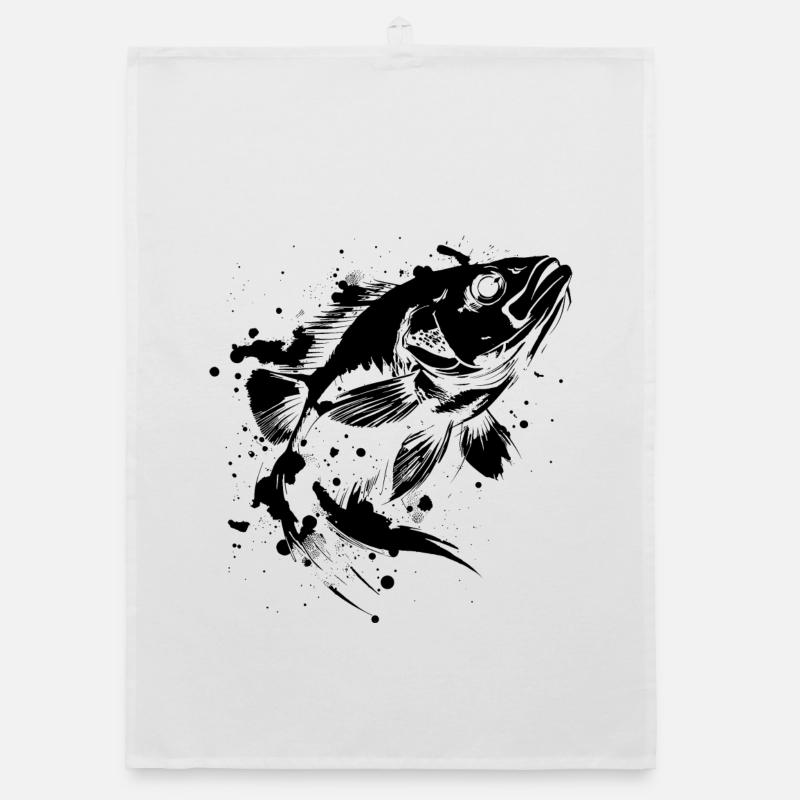 Retro Fish Organic dish towel