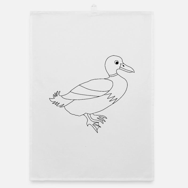 Duck / - Graphique noir et blanc Torchon bio