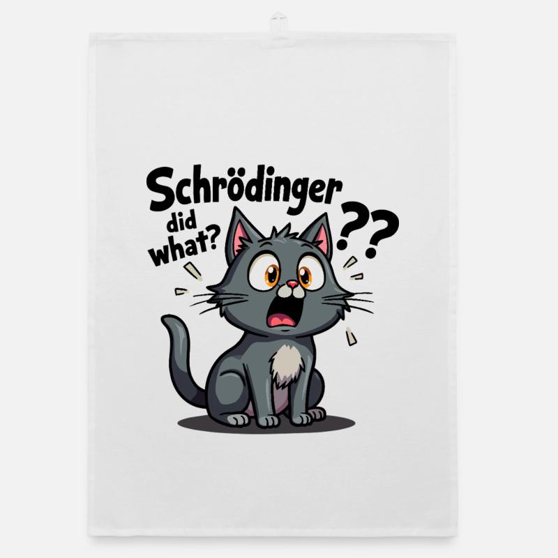 Le chat de Schrödinger - le cauchemar des chats mignons Torchon bio