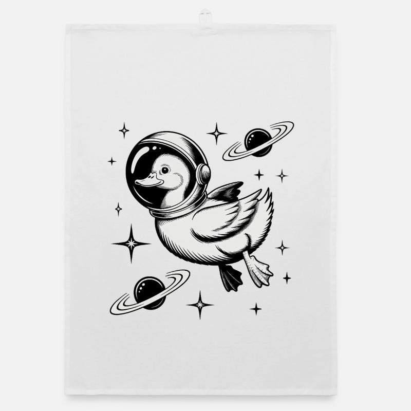 Oie dans l'espace - Logo Cool Astonomy Torchon bio