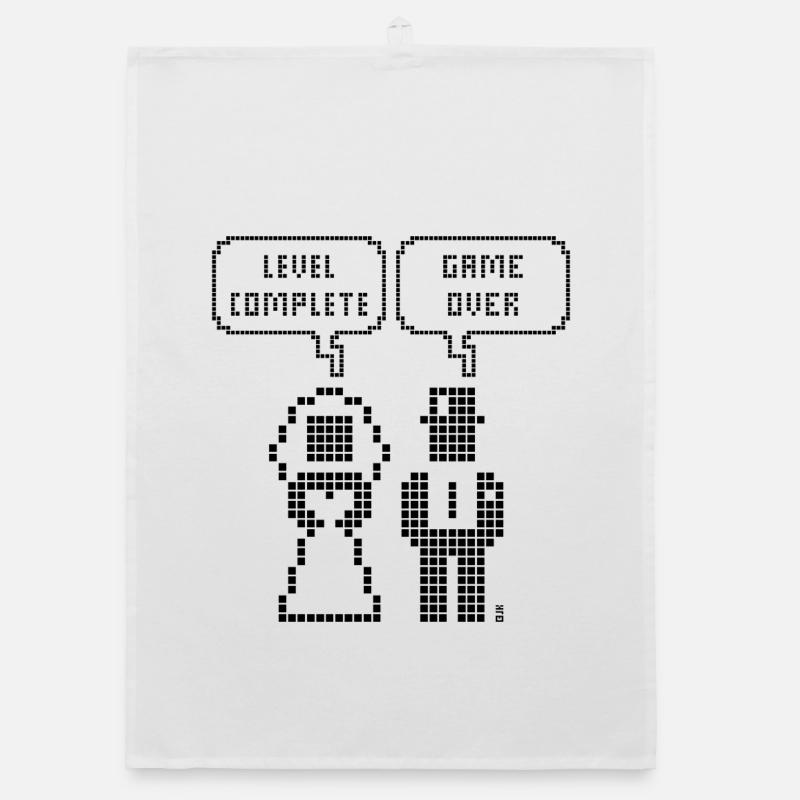 Level Complete – Game Over (Wedding Bachelor Party Pixel B) Organic dish towel
