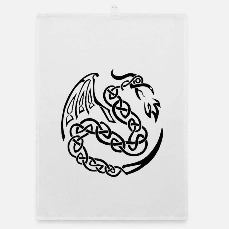 Dragon celte noir Torchon bio