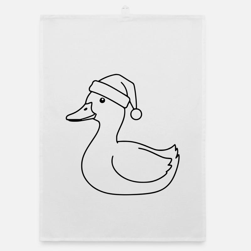 Art de lignes de canard de Noël Torchon bio
