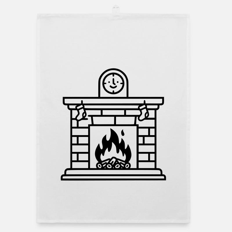 Cheminée de Noël confortable avec feu Torchon bio