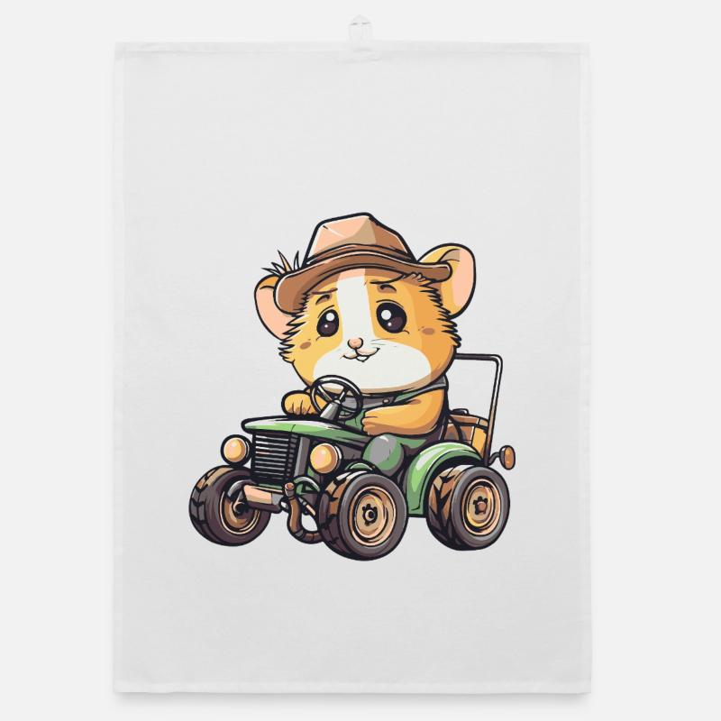 Hamster Traktor Farmer Organic Geschirrtuch