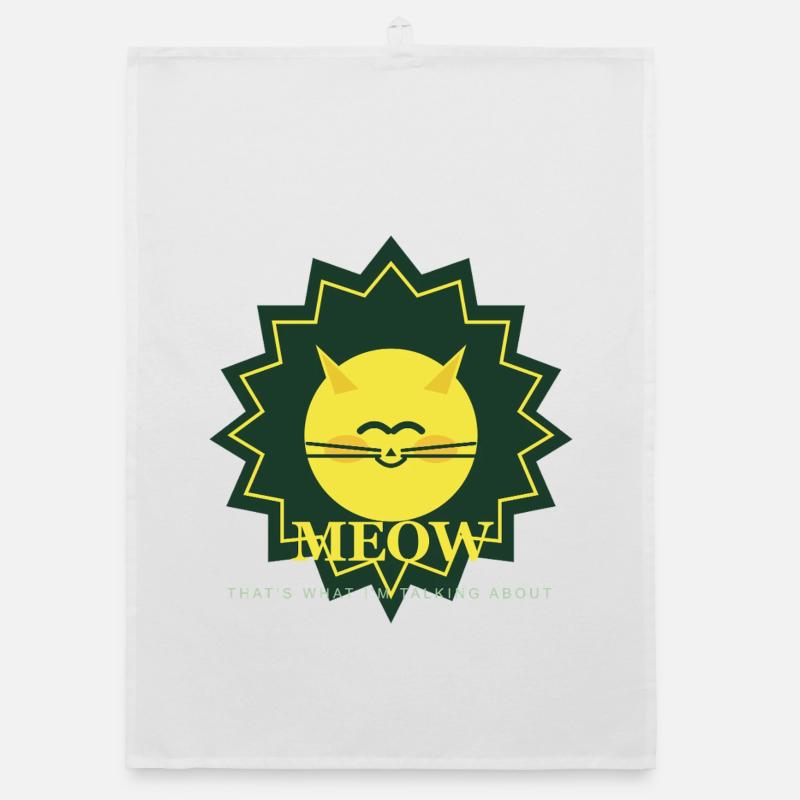 Sunny Meow Sun Mascot Organic dish towel