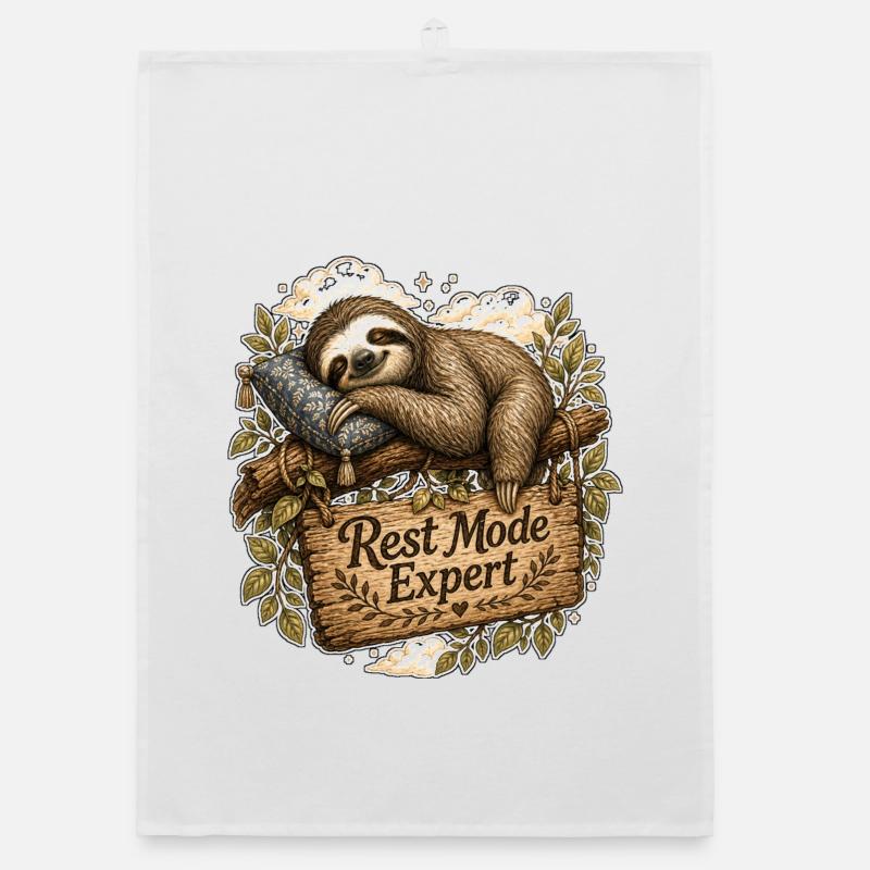 Rest Mode Expert Sloth Organic dish towel