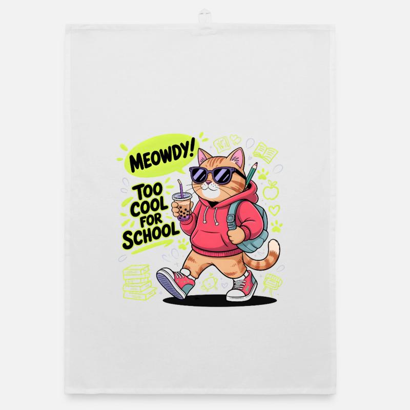 School kitten Organic dish towel
