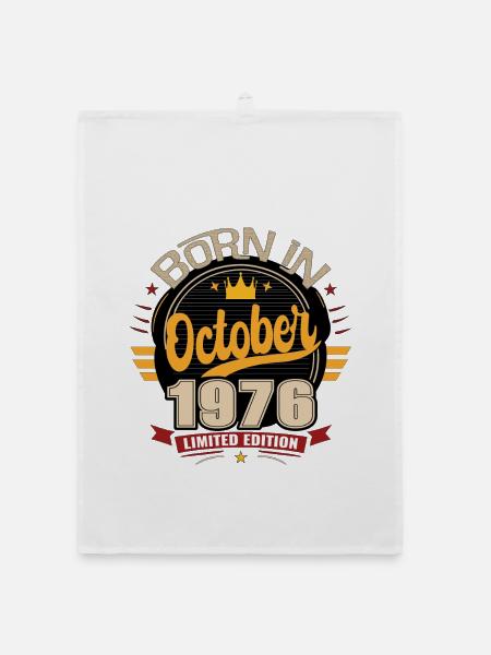 Geboren im Oktober 1976 – Klassisches Vintage-T-Shirt - Organic Geschirrtuch - Weiß