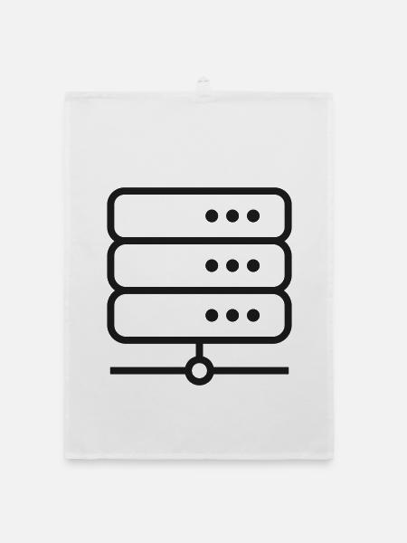 Server-Racklinien-Symbol - Organic Geschirrtuch - Weiß - Vorne