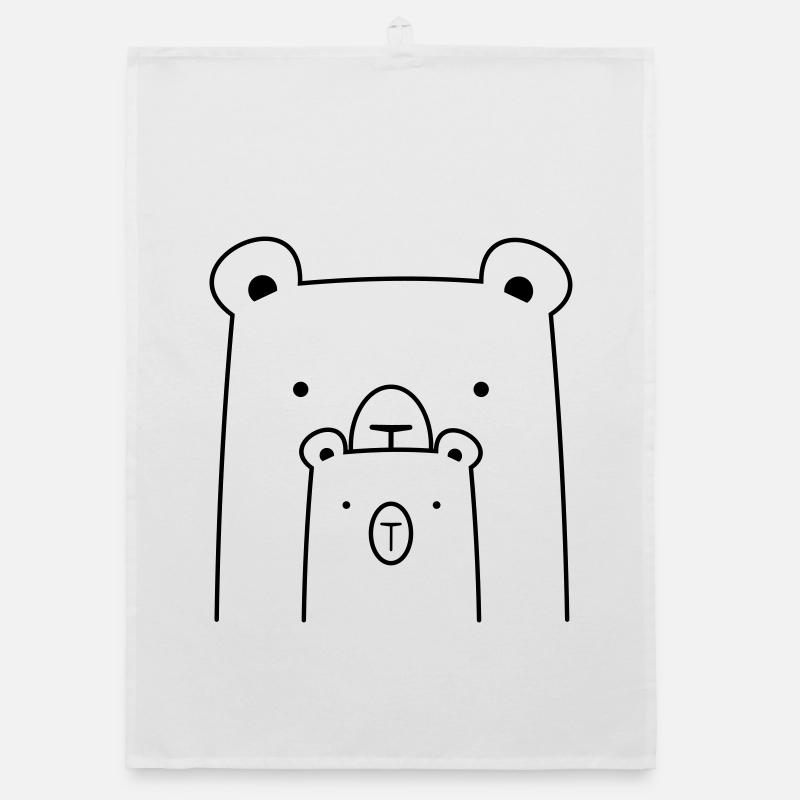 bear bear polar bear brown bear I gift idea Organic dish towel