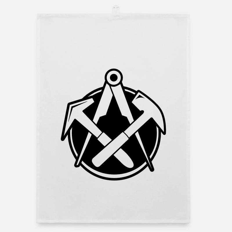 Dachdecker Logo, Zunftlogo Organic Geschirrtuch