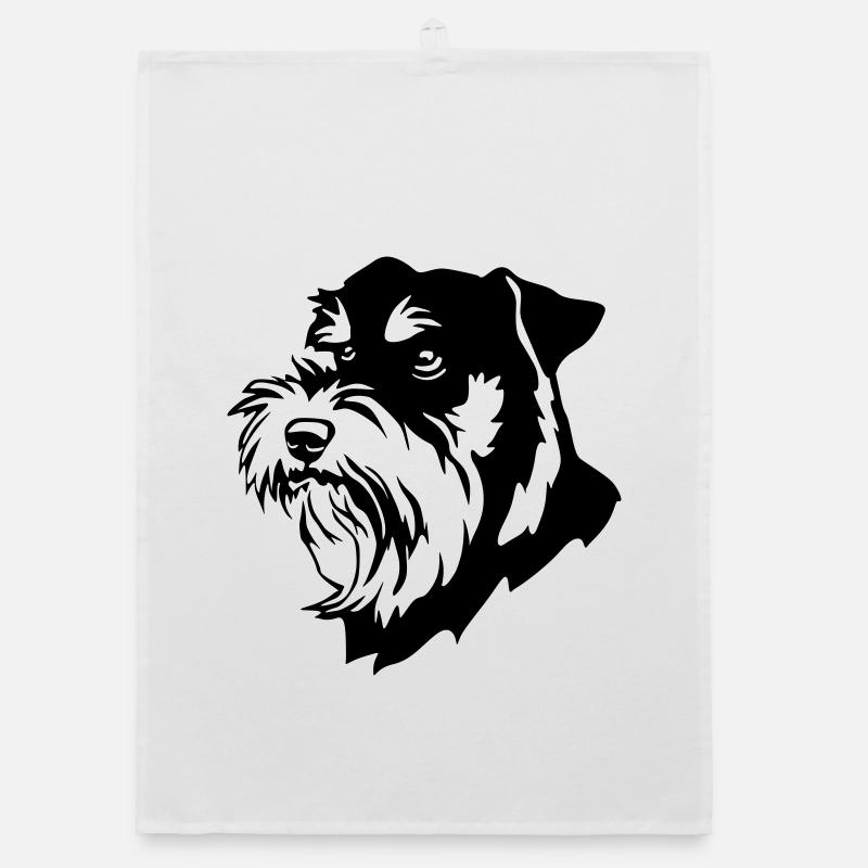 Schnauzer head Organic dish towel