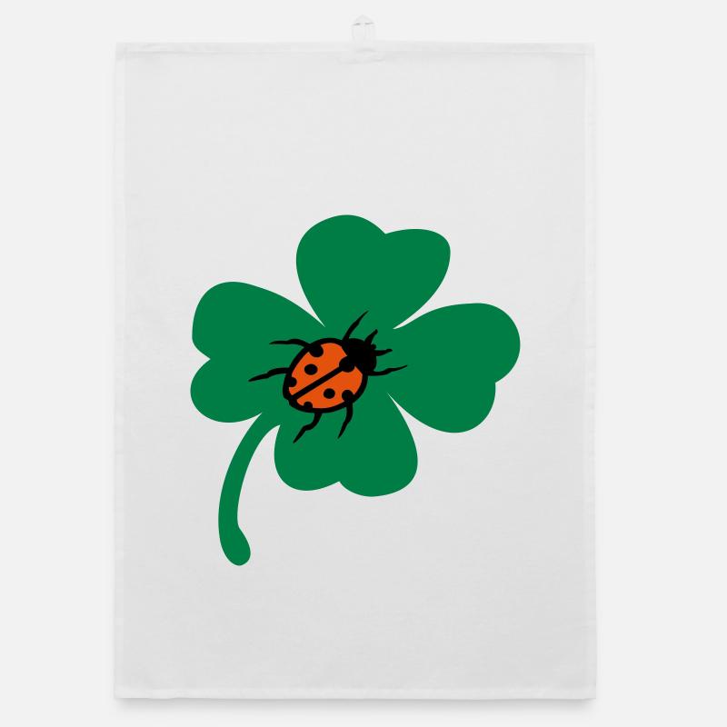 Lucky Cloverleaf Ladybug Organic dish towel