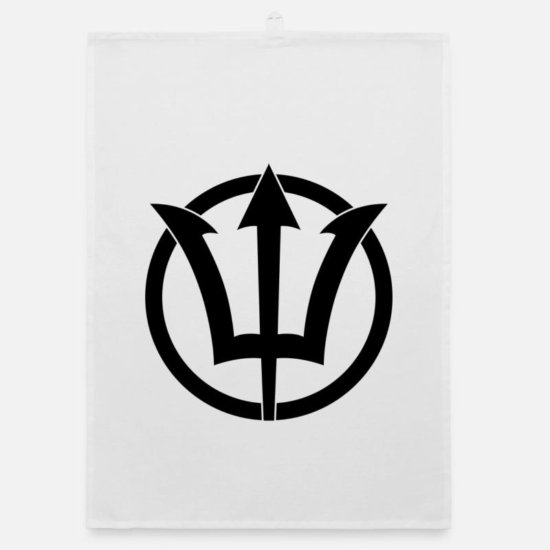 Poseidon-Dreizacksymbol Organic Geschirrtuch