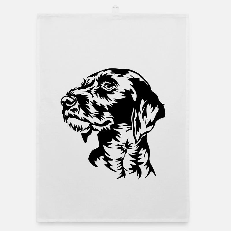 German Wirehaired Pointer head Organic dish towel
