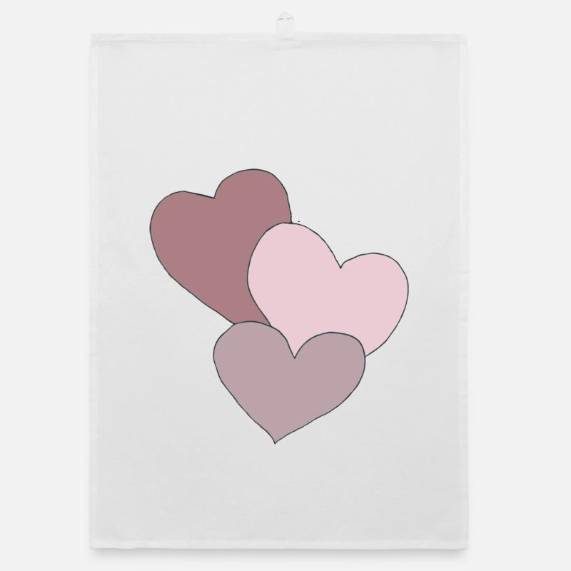 hearts three Organic dish towel