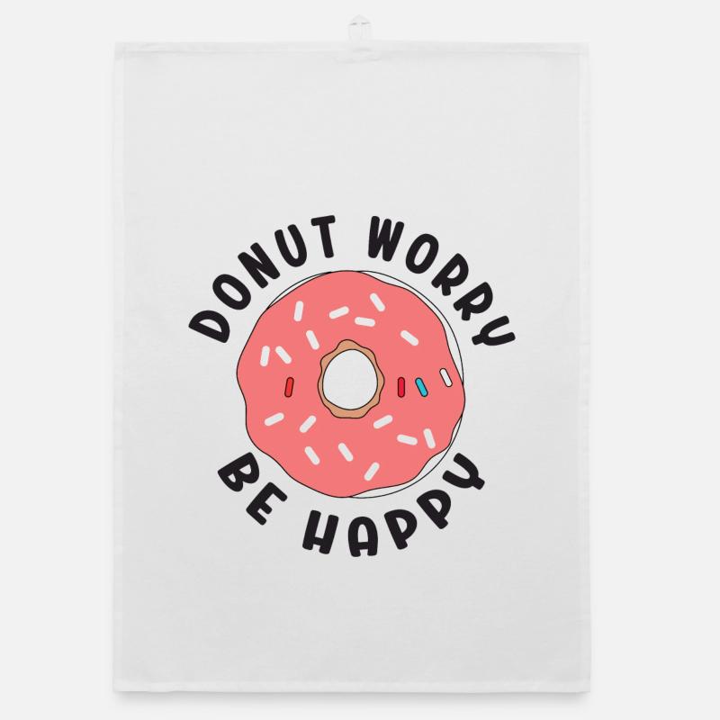Donut Sorge Sei glücklich Organic Geschirrtuch