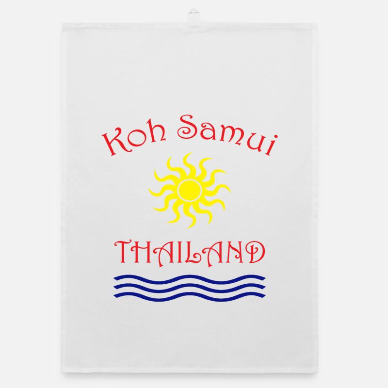 Koh Samui Sun and Wave Design Organic dish towel