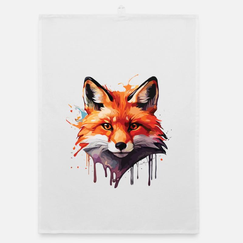 Aquarelle Fox Torchon bio
