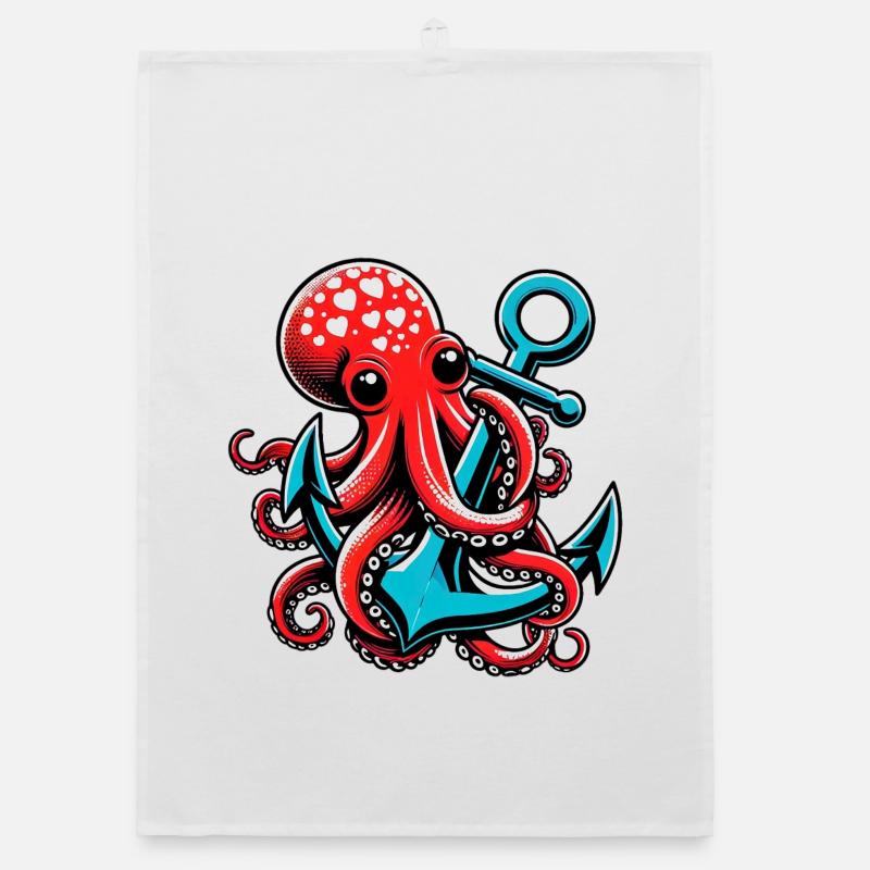 Octopus hugs an Anchor Organic dish towel
