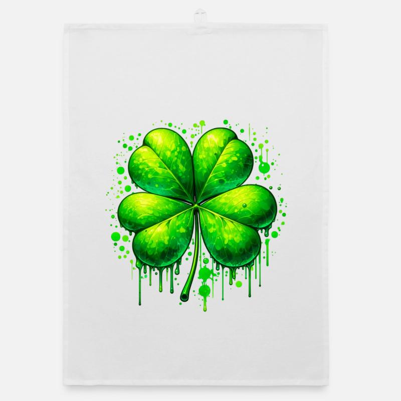 Four-leaf clover Organic dish towel