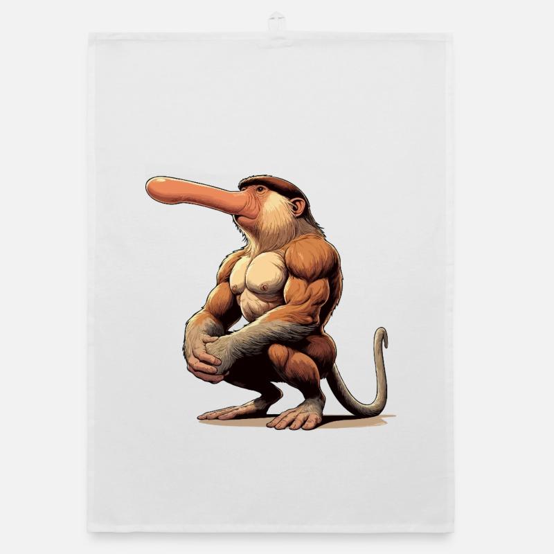 Proboscis monkey tough Organic dish towel