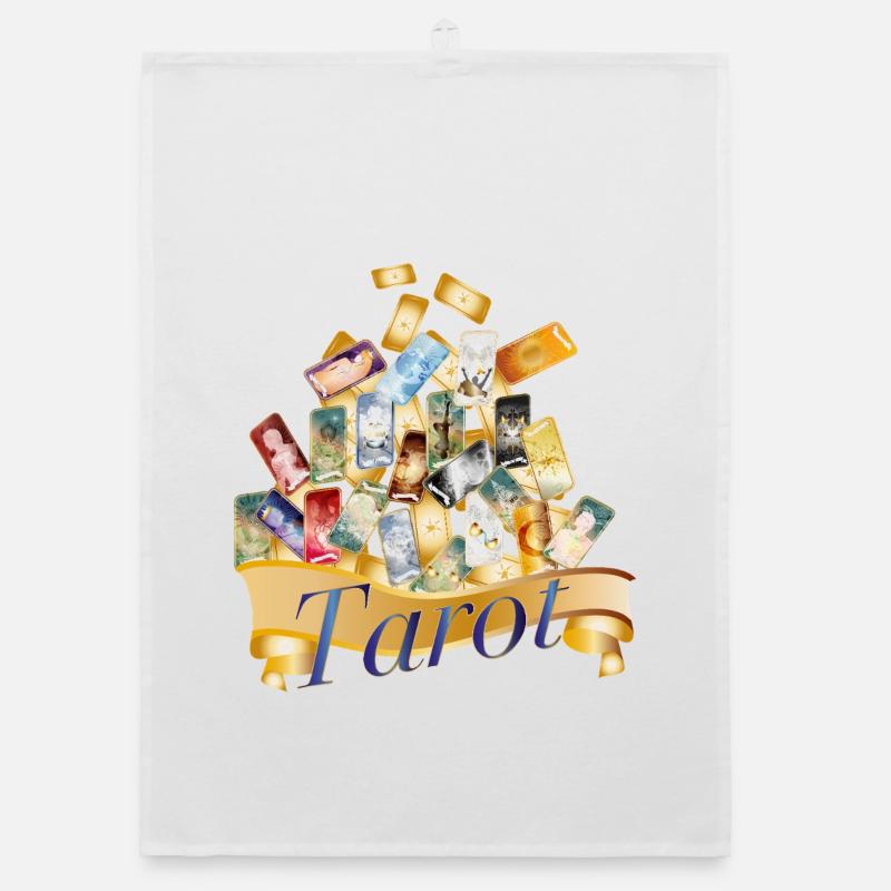 Magische Tarotkarten Collage mit mystischem Banner Organic Geschirrtuch