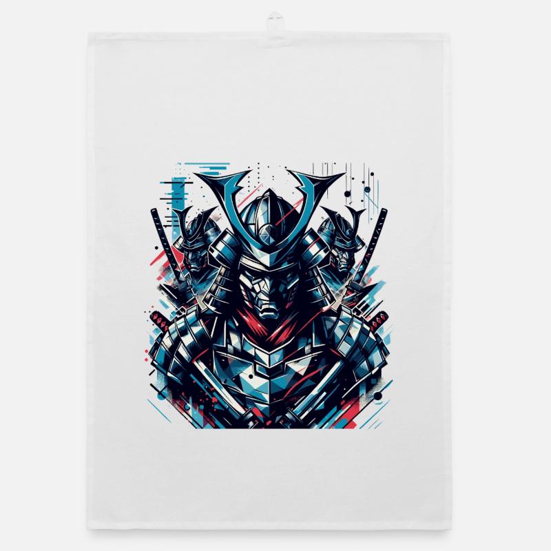 Futuristic Samurai Warrior Illustration Organic dish towel